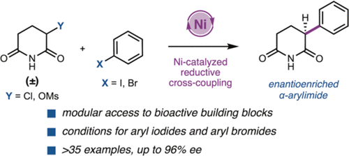 TOC graphic for "Ni-Catalyzed Asymmetric Reductive Arylation of α-Substituted Imides"